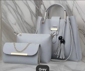 03 Pieces Ladies Handbags Ultimate PU Leather New Arrival