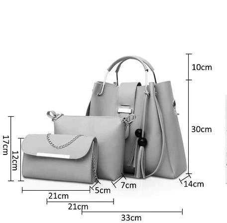 03 Pieces Ladies Handbags Ultimate PU Leather New Arrival